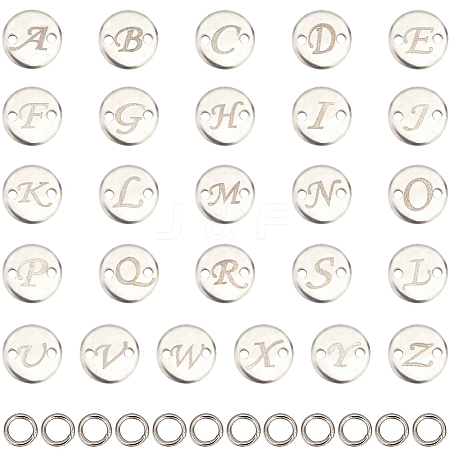 52Pcs 26 Styles 201 Stainless Steel Links STAS-SC0008-87-1