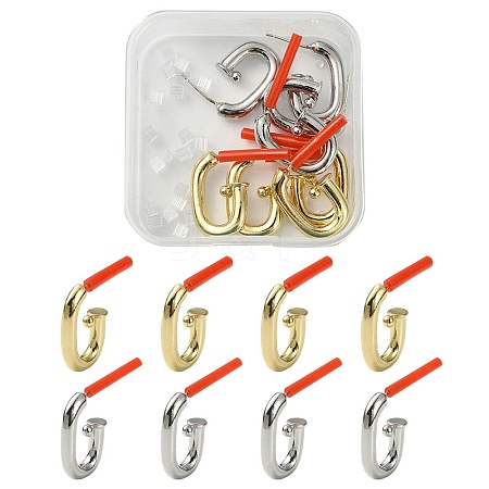 8Pcs 2 Colors Rack Plating Alloy Stud Earring Findings FIND-YW0003-82A-1