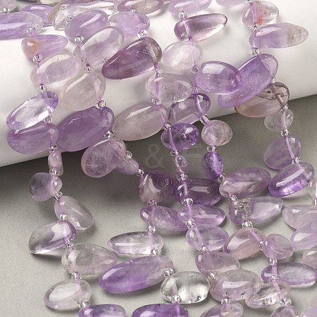 Natural Amethyst Beads Strands G-P604-A08-01-1