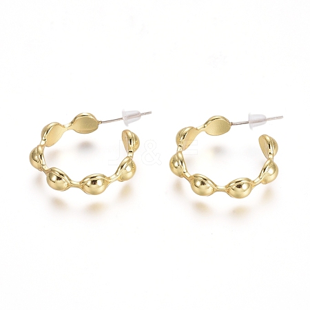 (Jewelry Parties Factory Sale)Semicircular Brass Stud Earrings EJEW-E196-09G-1
