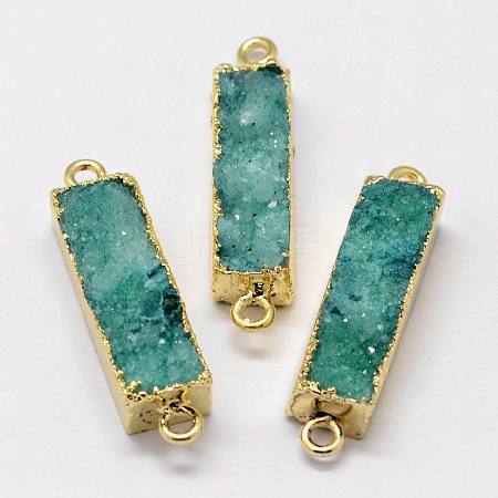 Electroplated Natural & Dyed Druzy Agate Links connectors G-N0168-015D-1