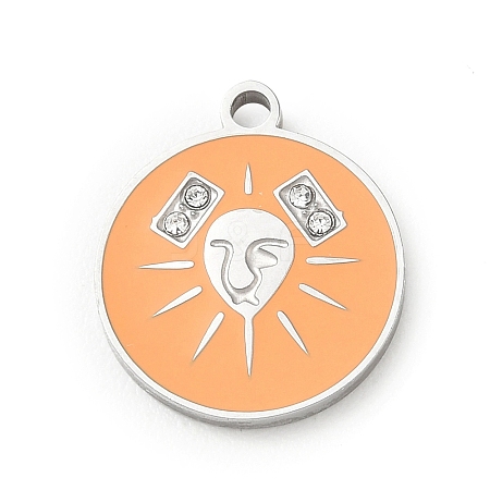 Twelve Constellations 304 Stainless Steel Enamel Pendants SA-CBAAE04-01P-06-1