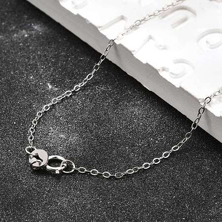Anti-Tarnish Rhodium Plated Sterling Silver Necklaces X-STER-M034-32B-1