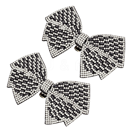 SUPERFINDINGS 2Pcs Cloth with Rhinestone Shoe Buckle Clips FIND-FH0008-78B-1