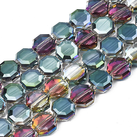 Electroplate Translucent Glass Beads Strands EGLA-N002-27-D02-1