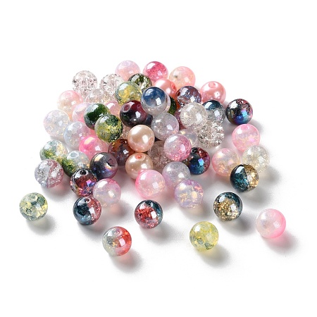 3937Pcs Transparent & Crackle & Frosted & Baking Print Glass Beads GLAA-XCP0001-53-1