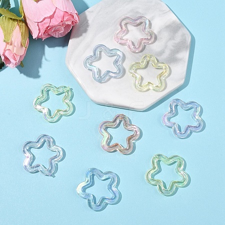 20Pcs 5 Colors Transparent Acrylic Pendants MACR-YW0004-18-1