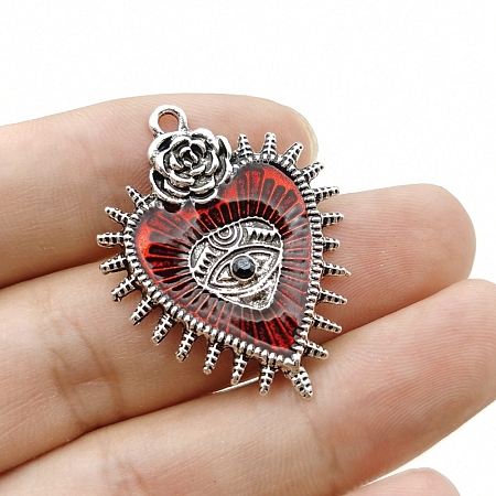 Gothic Style Alloy Resin Pendants PW-WGE8991-01-1