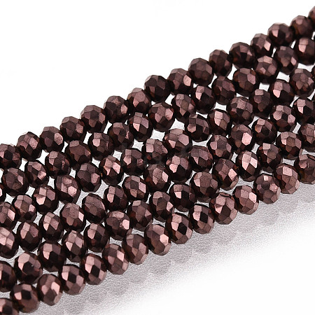 Electroplate Glass Beads Strands EGLA-F149-FP-08-1