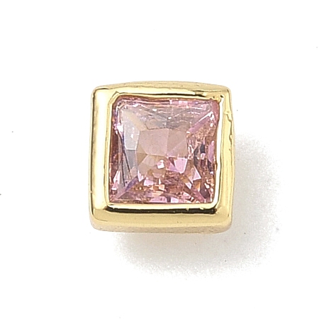 Square Brass Micro Pave Cubic Zirconia Cabochons KK-P345-13G-E01-1