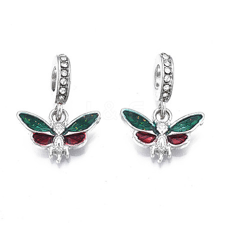 Rack Plating Alloy Enamel European Dangle Charms LS-MPDL-N039-040-1