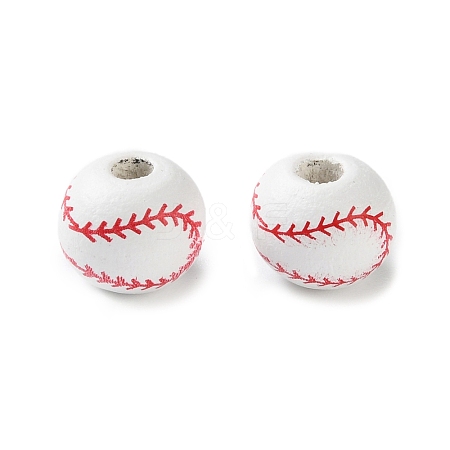 Spray Painted Wooden Beads WOOD-A029-07A-1