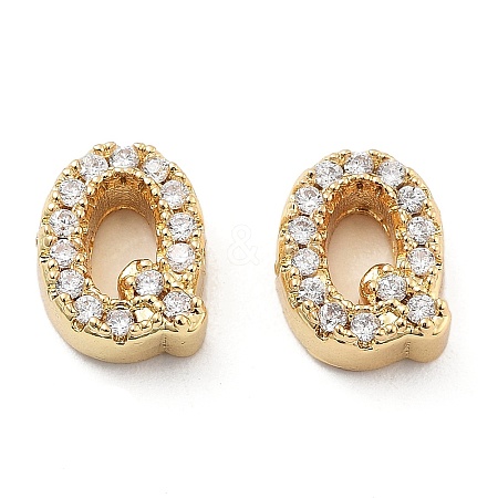 Rack Plating Brass Micro Pave Clear Cubic Zirconia Beads KK-G500-30G-Q-1