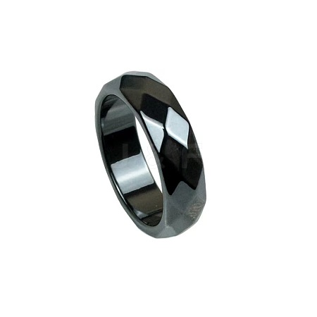 Dyed & Heated Black Agate Finger Rings IK0879-13-1