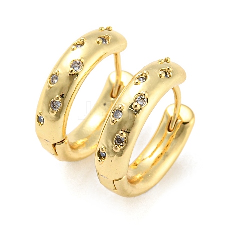 Rack Plating Brass Micro Pave Cubic Zirconia Half Hoop Earrings for Women EJEW-F326-11G-1