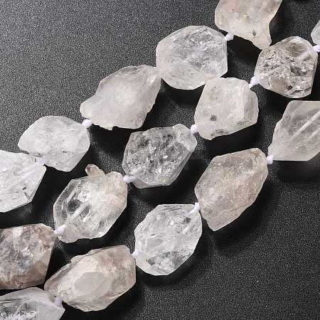Rough Raw Natural Quartz Beads Strands G-G010-19-01-1