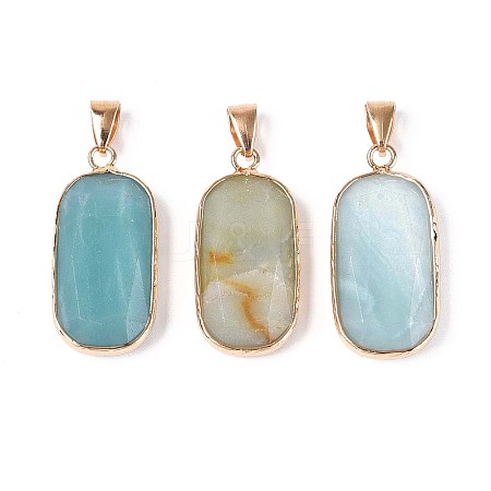Natural Flower Amazonite Pendants G-N349-03E-G-1