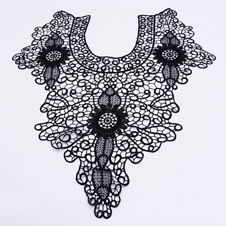 Embroidered Floral Lace Collar DIY-WH0189-01B-1
