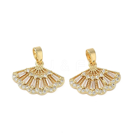 Brass Micro Pave Cubic Zirconia Pendants KK-I371-37G-02-1