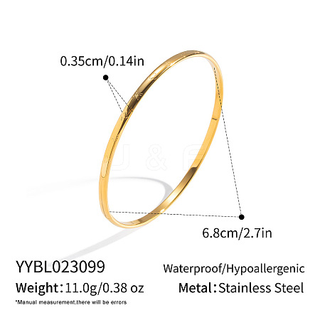 3.5MM 304 Stainless Steel Vintage Textured Round Bangles for Women GG7668-1-1