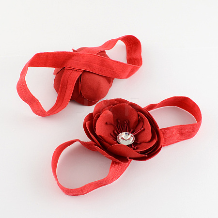 Elastic Baby Cloth Flowers Foot Bands OHAR-R106-02-1