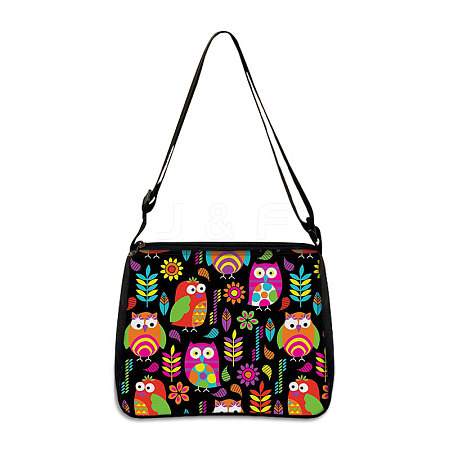 Owl Printed Polyester Shoulder Bags PW-WG8B7D6-07-1