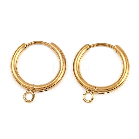 304 Stainless Steel Hoop Earring Findings X-STAS-B095-01G-1