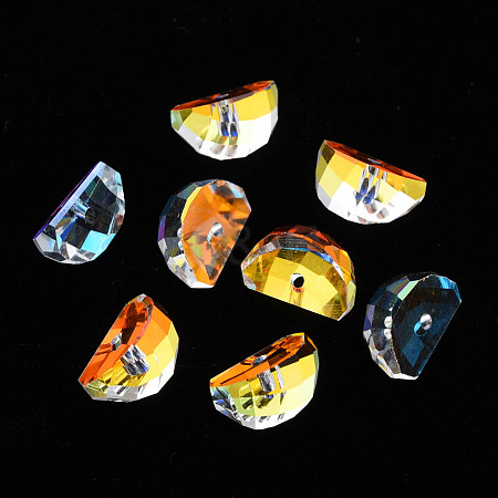 Electroplated Glass Charms EGLA-N006-014A-1