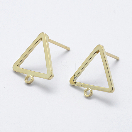 Brass Stud Earring Findings KK-F728-29G-NF-1