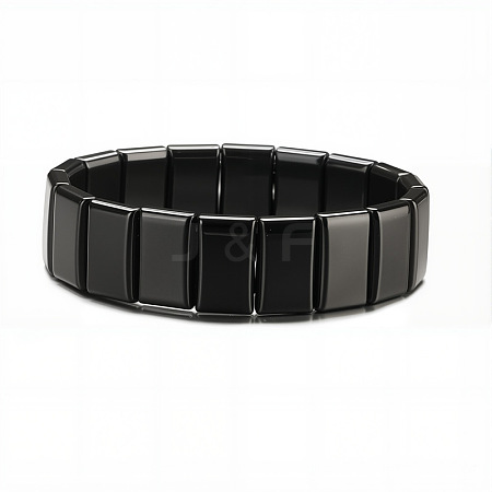 Non-magnetic Synthetic Hematite Beaded Stretch Bracelets for Men FS-WG73B41-05-1