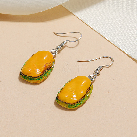 Iron Resin Dangle Earrings for Women WG01F65-01-1
