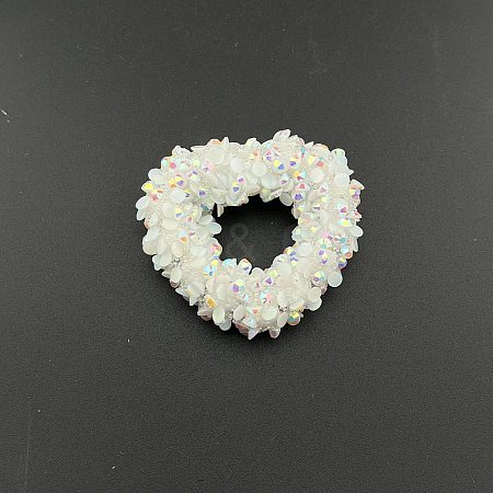 Bling Bling Resin Rhinestone Hollow Heart Beads RESI-WH0080-01A-1