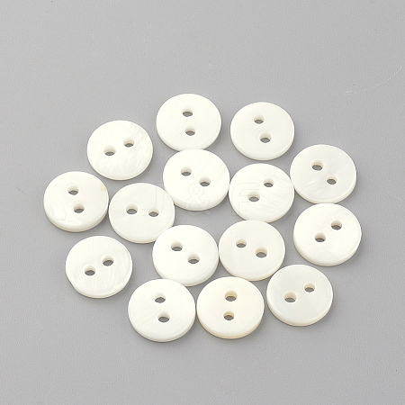 2-Hole Freshwater Shell Buttons LS-BUTT-S020-23-10mm-1