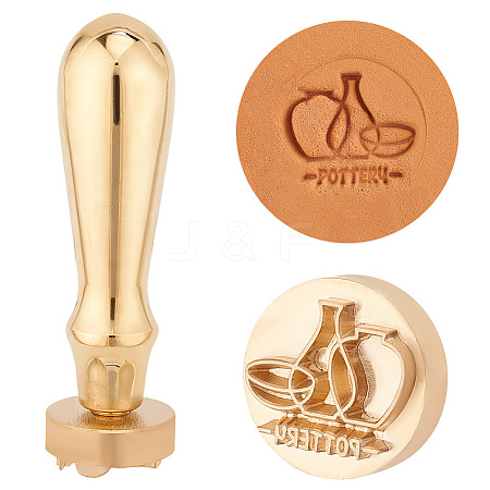 Golden Plated Brass Stamps DIY-WH0349-161C-1