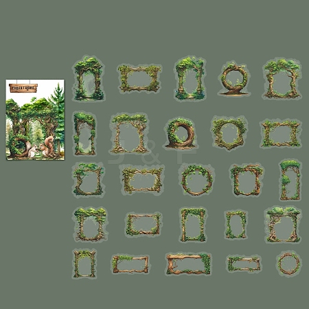 25Pcs Forest Theme PET Stickers PW-WG36A71-03-1