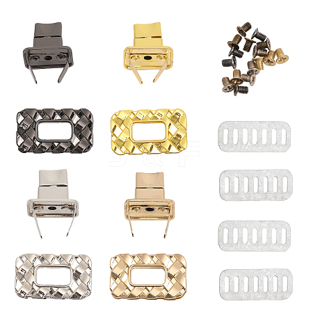 CHGCRAFT 4 Sets 4 Colors Alloy Bag Twist Lock Clasps FIND-CA0007-10-1