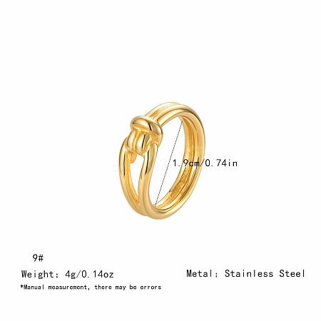 Irregular 304 Stainless Steel Finger Rings for Women SA8524-12-1