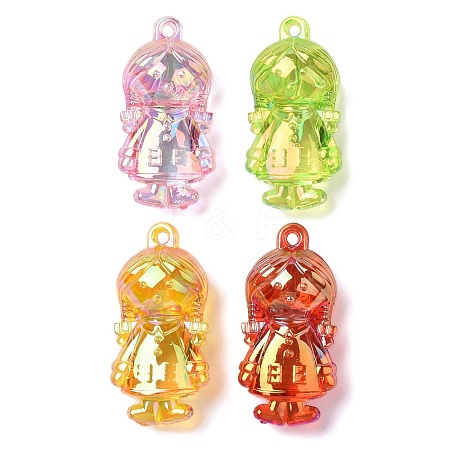 Electroplate Transparent UV Plating Acrylic Pendants OACR-I014-16-1