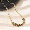 Natural Larvikite Chip Beaded Necklaces NJEW-C070-04G-02-4