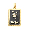 Brass Micro Pave Clear Cubic Zirconia Pendants KK-C264-09G-1