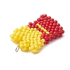 Glass Seed Beaded Fried Chip Pendants PALLOY-MZ00536-4