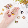 SUPERFINDINGS DIY 6 Pairs Rhombus Resin & Walnut Wood Earring Makings DIY-FH0001-94-3