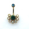 304 Stainless Steel Pave Colorful Cubic Zirconia Curved Barbell Belly Rings FS-WG9F3DF-06-1