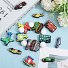 CHGCRAFT 14pcs 14 styles Cartoon Food Grade Silicone Focal Beads SIL-CA0003-40-4