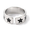 304 Stainless Steel Enamel Open Cuff Rings for Women RJEW-F166-33P-02-3