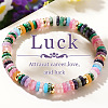 Natural Mixed Gemstone & Brass Beads Stretch Bracelets for Women RV1969-2-2