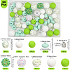 64Pcs Round & Rondelle Food Grade Eco-Friendly Silicone Beads SIL-SP0001-19B-2