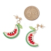 fruits Glass Stud Earrings EJEW-MZ00524-02-4