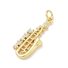 Brass Micro Pave Clear Cubic Zirconia Pendants KK-D289-01G-10-2