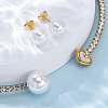 Round Plastic Imitation Pearl Stud Earrings & Rhinestone Cuff Choker Necklaces Sets SJEW-U003-11G-3